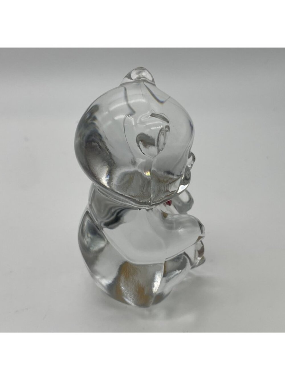 Fenton Art Glass January Birthstone Clear Bear Figurine Red Heart - Picture 5 of 7